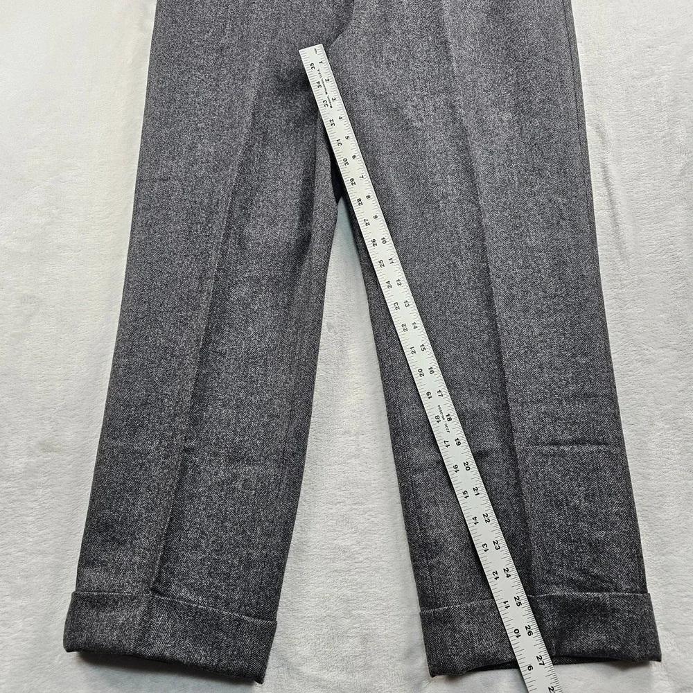 Brooks Brothers Black Fleece Trousers Men BB3 36x27 Flannel Wool USA Herringbone